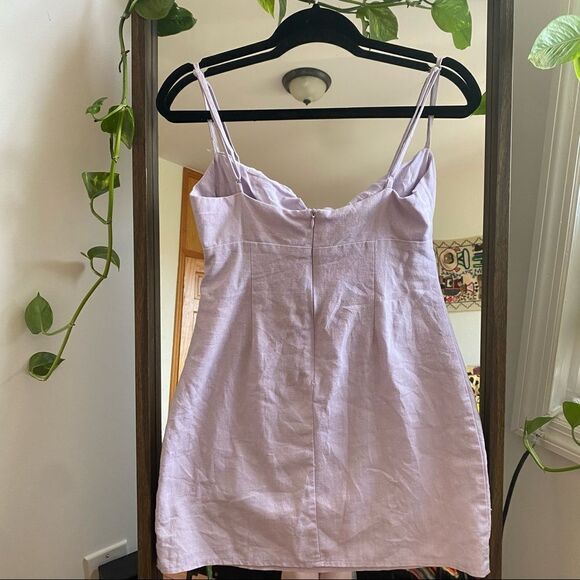 Showpo Lavender Purple Ruched Sweetheart Small Minidress - Picture 3 of 4